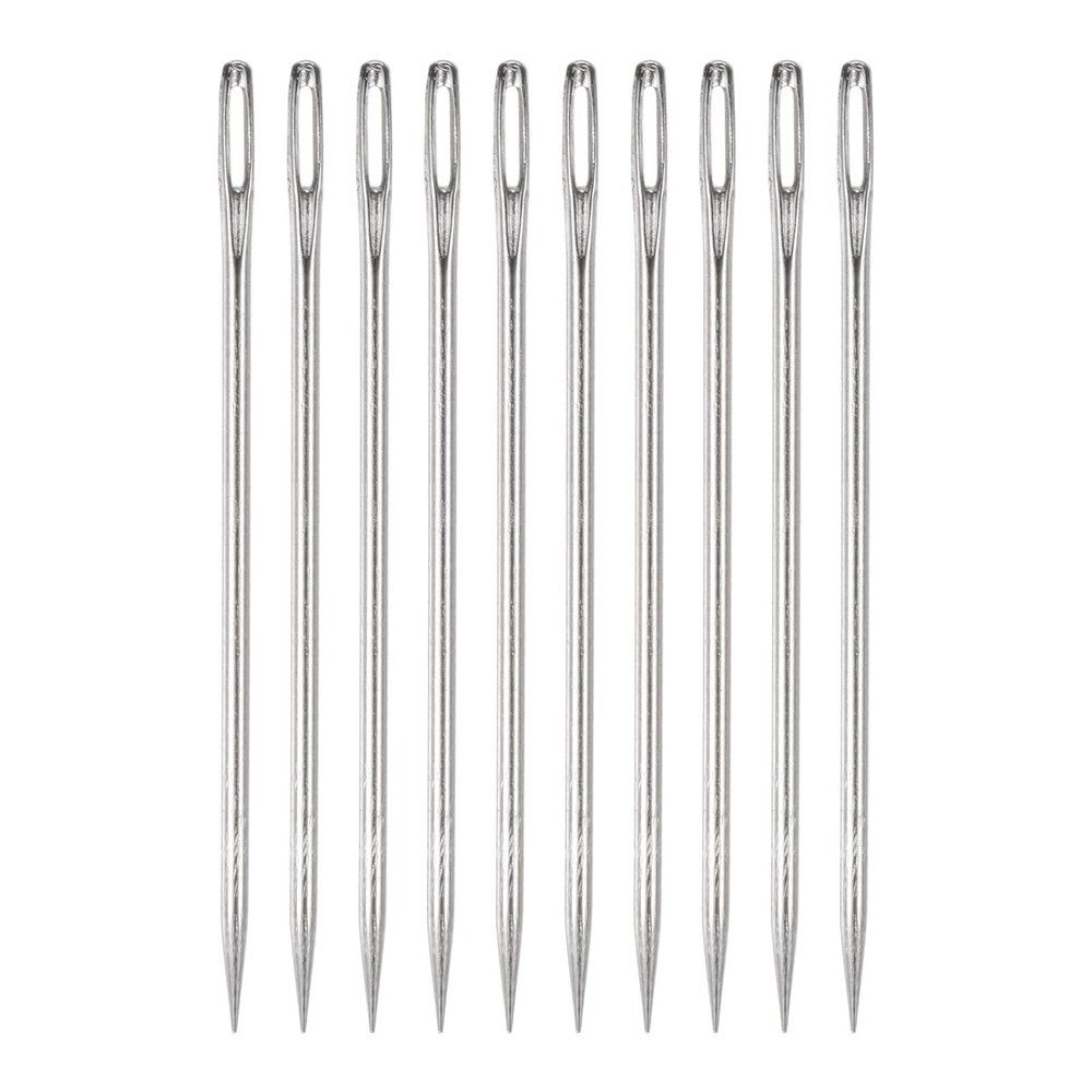 QUARKZMAN 10-Piece 4-Inch Upholstery Needles, Stainless Steel, Large Eye