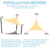 Wttfc Triangular Sun Shade Sail with D-Ring, Waterproof, 95% UV Protection, Orange, 4.5 x 4.5 x 4.5 m view 3