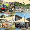 Wttfc Triangular Sun Shade Sail with D-Ring, Waterproof, 95% UV Protection, Orange, 4.5 x 4.5 x 4.5 m view 4