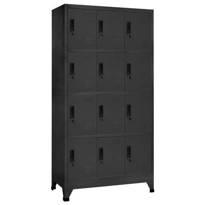 QZZCED Steel Locker Cabinet, Anthracite, 90 x 45 x 180 cm