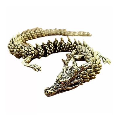 RR-YRL Brass Chinese Dragon, Lifelike Movable 3D Handheld Sculpture