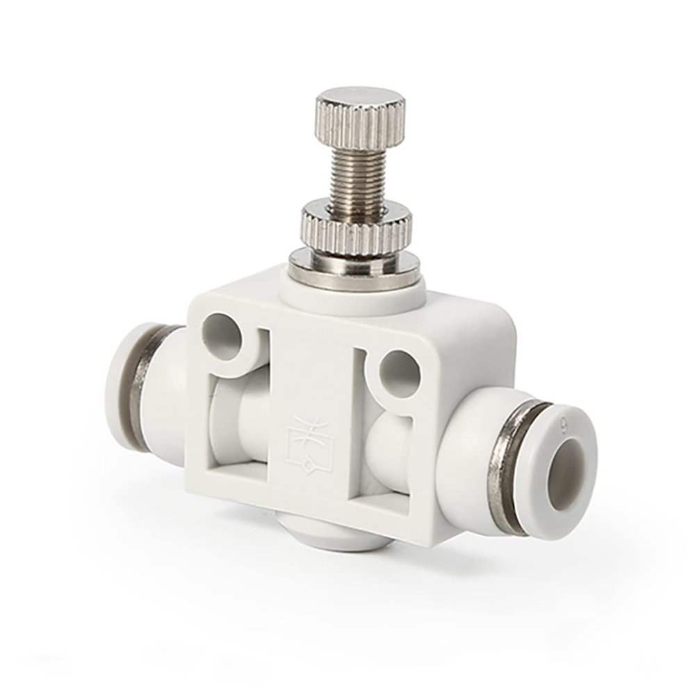 RFXOGTYFZ 1PCS White Flow Speed Control Pipeline Valve Air Connector Quick Pneumatic Fitting SA4 6 8 10 12 (Size: LSA10)