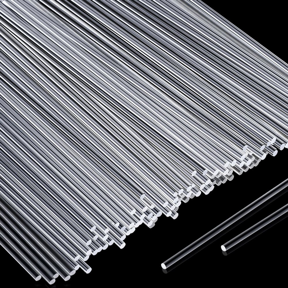 Vicenpal 120-Piece Clear Acrylic Rods, 20.3 cm Long, 2 mm Diameter, Round Acrylic Dowels for DIY, Crafts, Parties, Decoration, and Gardening