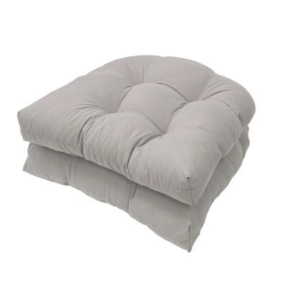 MIAOMI Chair Cushions, 2-Pack Wicker Chair Cushions for Indoor and Outdoor Chairs, Tufted Seat Cushions, Light Gray