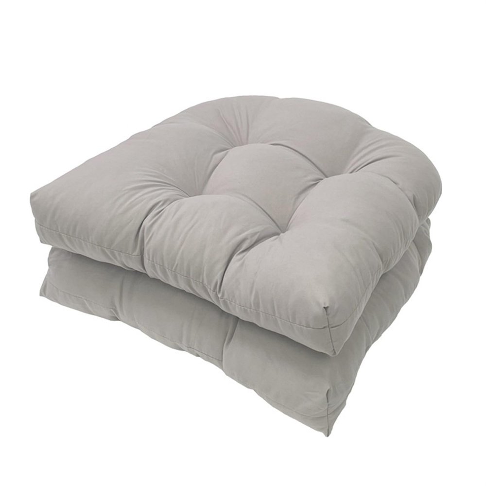 MIAOMI Chair Cushions, 2-Pack Wicker Chair Cushions for Indoor and Outdoor Chairs, Tufted Seat Cushions, Light Gray
