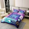 Loussiesd Elephant Duvet Cover Set 200x200 cm, 100% Cotton, 3D Wildlife Pattern, Purple Blue Plaid Grid view 2