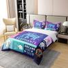 Loussiesd Elephant Duvet Cover Set 200x200 cm, 100% Cotton, 3D Wildlife Pattern, Purple Blue Plaid Grid view 3
