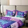 Loussiesd Elephant Duvet Cover Set 200x200 cm, 100% Cotton, 3D Wildlife Pattern, Purple Blue Plaid Grid view 4
