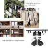 WLCNYL Rolling Library Ladder Hardware Kit, 3.3–20 ft Sliding Barn Door Track Set, Black Steel (Ladder Not Included) view 3