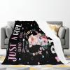Blanket with “Just A Girl Who Loves Pigs” Text, Soft Warm Flannel, 100 x 125 cm view 2