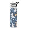 Mnsruu Leaves Dog Water Bottle with Straw, 1 Liter, Tritan, BPA-Free view 1