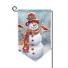 Merry Christmas Snowman and Birds Double-Sided Garden Flag, 12 x 18 in view 1