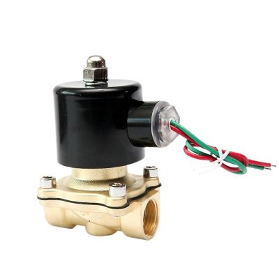 1/2-Inch High-Temperature Normally Closed Brass Solenoid Valve, Direct Acting, 12 VDC