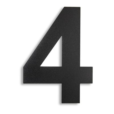 KTC-HOME Premium Black House Number 4, 20 cm, Arial, RAL 9005