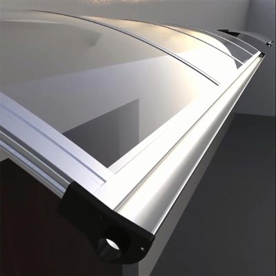 Polycarbonate Door Awning with Aluminum Gutter, 100 × 380 cm