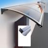 Polycarbonate Door Awning with Aluminum Gutter, 100 × 380 cm view 3