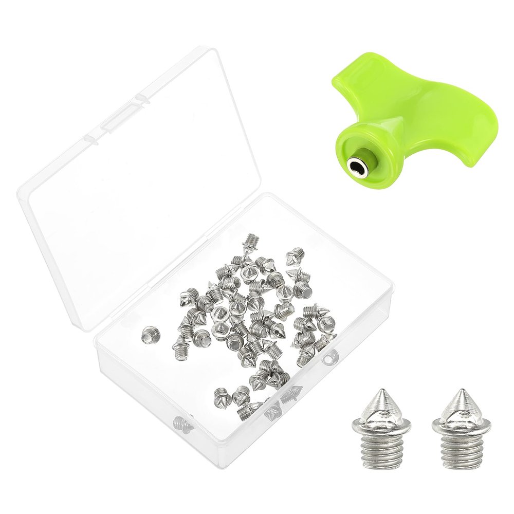 PATIKIL 3/16" Steel Track Spikes, 50-Pack with Spike Key, Silver Tone