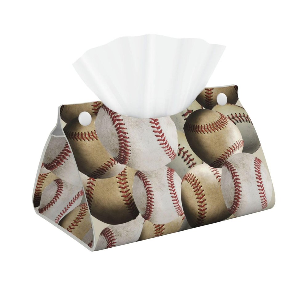 Sports Baseball Long Tissue Box Cover and Holder