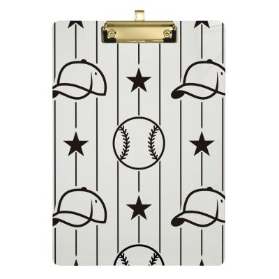 Baseball Sports Acrylic Clipboard, 9 x 12.5 in, Low-Profile Metal Clip