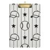 Baseball Sports Acrylic Clipboard, 9 x 12.5 in, Low-Profile Metal Clip view 1