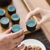Sake Set with Cups and Warmer, Traditional Japanese Porcelain, Blue with Tray view 3