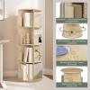 EUGAD 360° Rotating Bookshelf with 16 Compartments and 4 Tiers, Light Oak view 3