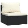 SECOLI 3-Seater Outdoor PE Rattan Corner Lounge Sofa, Black/Cream view 3