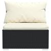 SECOLI 3-Seater Outdoor PE Rattan Corner Lounge Sofa, Black/Cream view 4