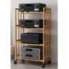 Mobile 4-Tier Audio Rack with Swivel Wheels, 123 cm H x 60 cm view 1