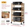 Mobile 4-Tier Audio Rack with Swivel Wheels, 123 cm H x 60 cm view 2