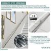 Wall-Mounted Stair Handrail, 210 cm, Stainless Steel view 3