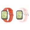2-Pack Silicone Replacement Bands Compatible with Huawei Watch Fit 3, Orange + Pink view 1