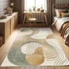 ABAKUHAUS Modern Boho Decorative Area Rug, Abstract Geometric Swirls, Tan Beige Gray, 122 x 170 cm view 1
