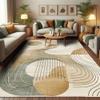 ABAKUHAUS Modern Boho Decorative Area Rug, Abstract Geometric Swirls, Tan Beige Gray, 122 x 170 cm view 3