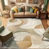 ABAKUHAUS Modern Boho Decorative Area Rug, Abstract Geometric Swirls, Tan Beige Gray, 122 x 170 cm view 4