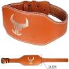 Leather Weightlifting Belt for Strength Training, Brown 2, XL view 2