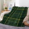Green Plaid Flannel Throw Blanket, 150 x 200 cm, Plush Soft Warm Fleece Blanket view 2