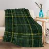 Green Plaid Flannel Throw Blanket, 150 x 200 cm, Plush Soft Warm Fleece Blanket view 4