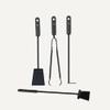 LIMAC Design BOARY Fireplace Tool Set with Leather Handles and Bag, Black view 3