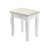 ZONABSQQ White Rustic Upholstered Vanity Stool view 1