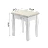 ZONABSQQ White Rustic Upholstered Vanity Stool view 2