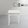 ZONABSQQ White Rustic Upholstered Vanity Stool view 3