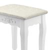 ZONABSQQ White Rustic Upholstered Vanity Stool view 4