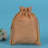 35 Linen-Look Drawstring Bags, Brown, 10 x 14 cm view 2