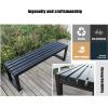 YQMHEZ Iron Garden Bench with Line Design, Gray, 59 x 15.7 view 4