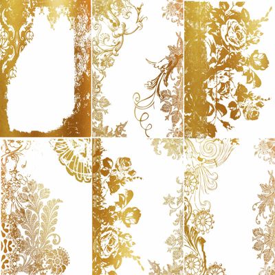 Gold Overlay Frames Rice Paper, 8 x 10.5 in – for Decoupage Furniture Crafts