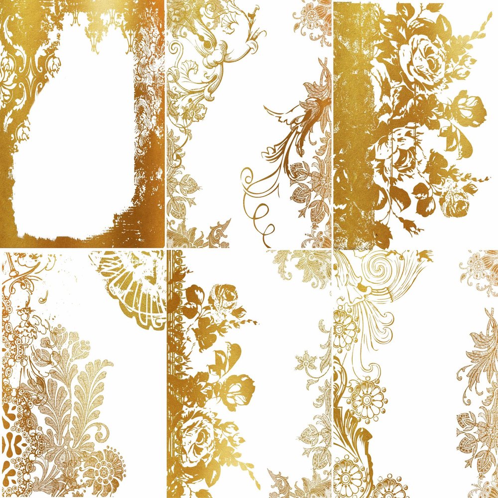 Gold Overlay Frames Rice Paper, 8 x 10.5 in – for Decoupage Furniture Crafts