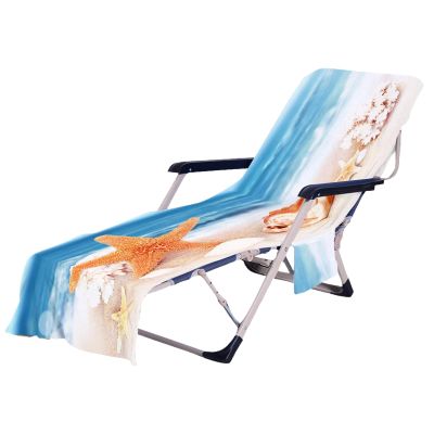 Microfiber Beach Lounge Chair Cover with Starfish Print