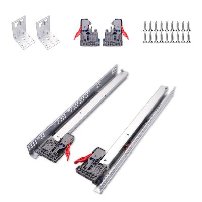 1 Pair of 533 mm Undermount Drawer Slides, Soft-Close, Full-Extension, Concealed Ball-Bearing Rails
