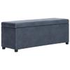 KTHLBRH Storage Bench Ottoman, 116 cm, Gray Suede-Look view 1